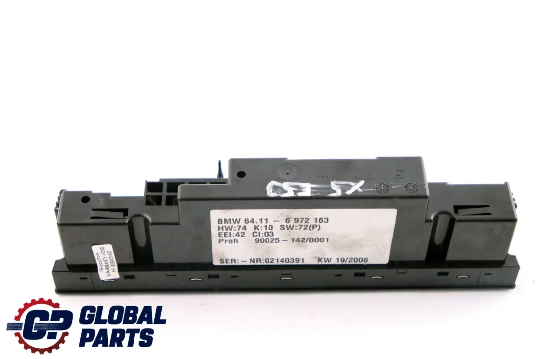 BMW X5 E53 Automático A/C Interruptores de control de aire acondicionado - SKU 6972163 - Número de pieza 6972163