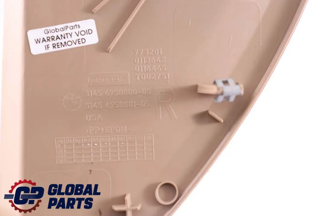 Panel Embellecedor Lateral Salpicadero Delantero Derecho Beige 6958800 para BMW E70 con número de pieza 6972416 BMW E70 Panel Embellecedor Lateral Salpicadero Delantero Derecho Beige 6958800 - SKU 6972416 - Número de pieza 6972416