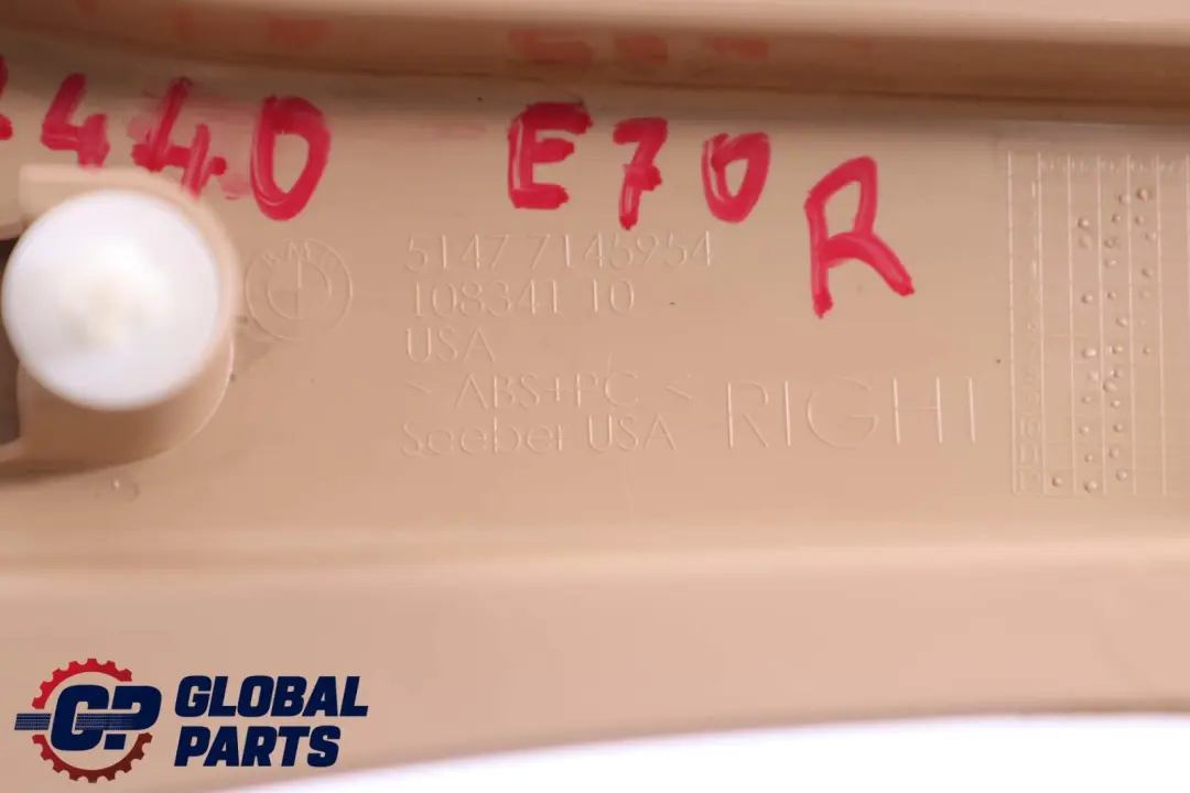 BMW X5 er E70 E70N LCI Blende D-Säule Unten Rechts Beige 7145954 - SKU 6972440 - Teilenummer 6972440
