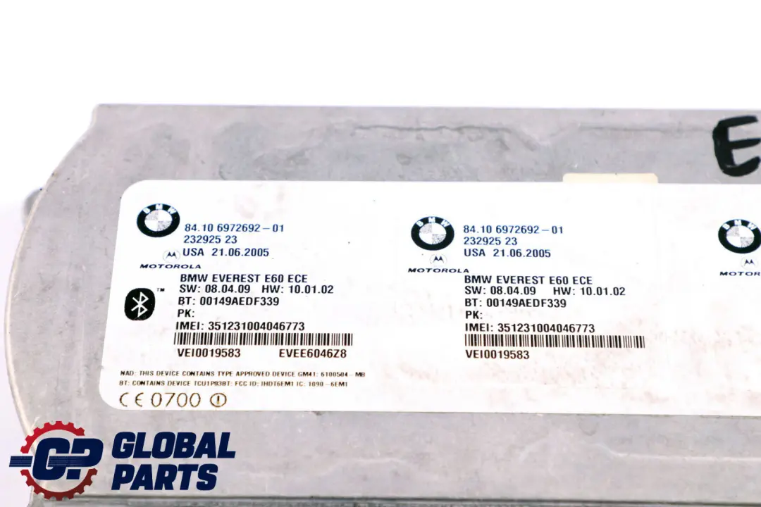 Telematics Bluetooth Control Unit Module to BMW 5 6 Series E60 E61 E63 E64 with Part number 6972692 BMW 5 6 Series E60 E61 E63 E64 Telematics Bluetooth Control Unit Module - SKU 6972692 - Part number 6972692