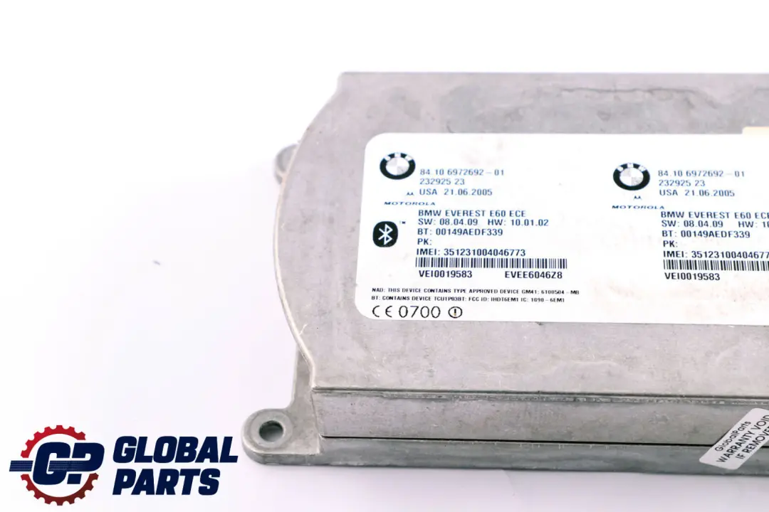 Telematics Bluetooth Control Unit Module to BMW 5 6 Series E60 E61 E63 E64 with Part number 6972692 BMW 5 6 Series E60 E61 E63 E64 Telematics Bluetooth Control Unit Module - SKU 6972692 - Part number 6972692