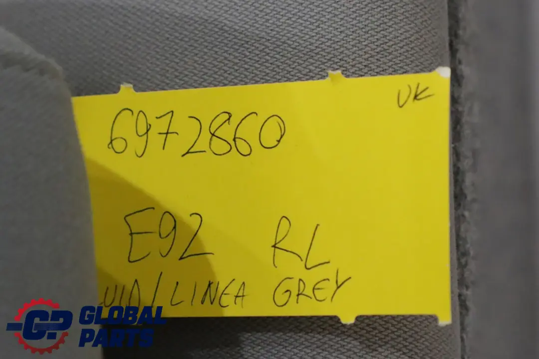 Grey Cloth Fabric Rear Seat Cover Backrest Left N/S to BMW 3 Series E92 with Part number 6972860 BMW 3 Series E92 Grey Cloth Fabric Rear Seat Cover Backrest Left N/S - SKU 6972860 - Part number 6972860