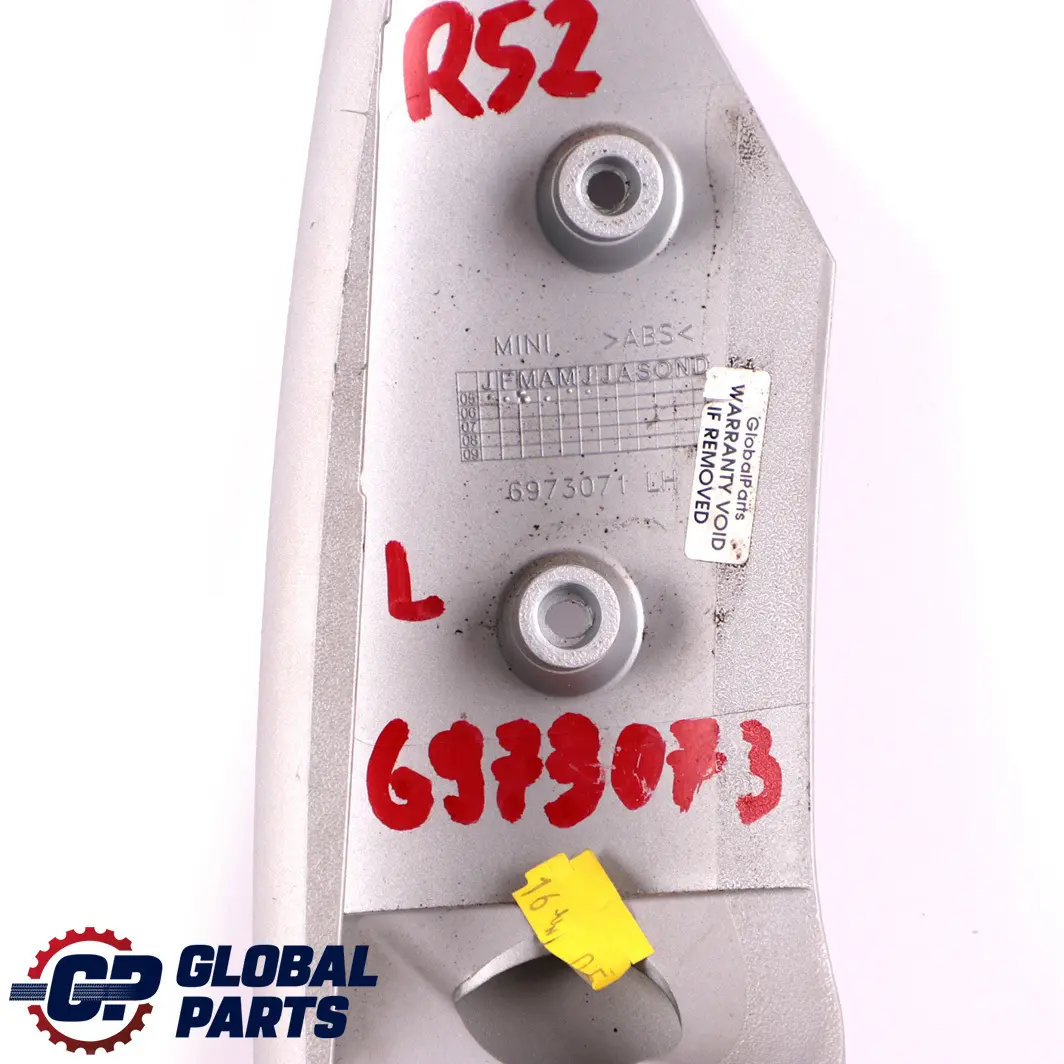 Coperchio Tubo Sinistro Decor Argento 6973071 per Mini Cooper One R50 R52 R53 con numero di parte 6973073 Mini Cooper One R50 R52 R53 Coperchio Tubo Sinistro Decor Argento 6973071 - SKU 6973073 - Numero di parte 6973073