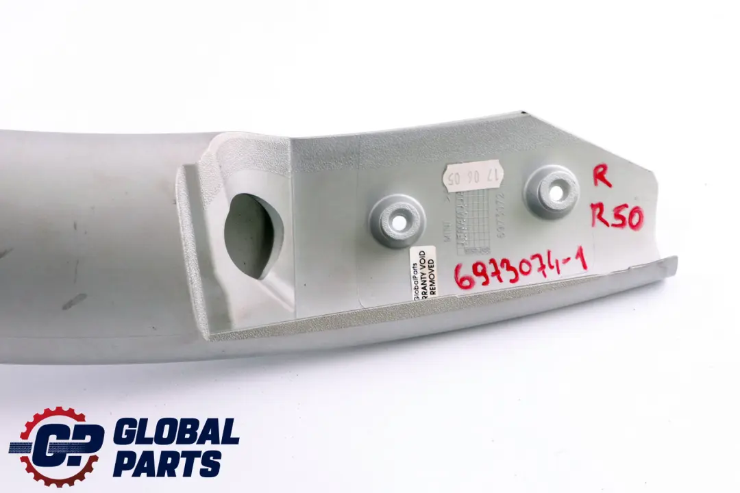 Pipe Right Decor Silver O/S 6973072 to Mini Cooper One R50 R53 Cover with Part number 6973074 Mini Cooper One R50 R53 Cover Pipe Right Decor Silver O/S 6973072 - SKU 6973074-1 - Part number 6973074