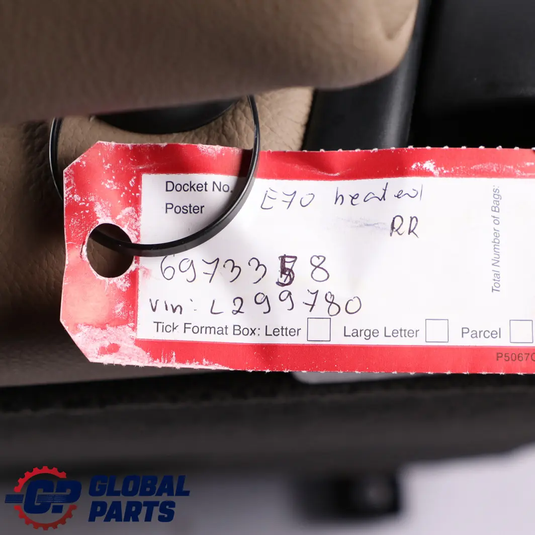 Respaldo Asiento Trasero Derecho Cuero Camel Nevada 7 Plazas para BMW X5 E70 con número de pieza 6973358 BMW X5 E70 Respaldo Asiento Trasero Derecho Cuero Camel Nevada 7 Plazas - SKU 6973358 - Número de pieza 6973358