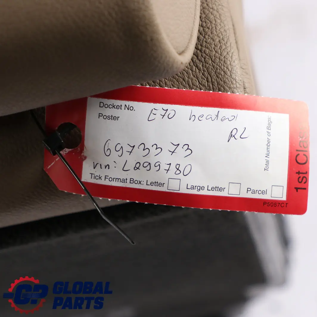 Left N/S Backrest Bench Camel Leather Nevada For 7 Seats to BMW X5 E70 Rear Seat with Part number 6973373 BMW X5 E70 Rear Seat Left N/S Backrest Bench Camel Leather Nevada For 7 Seats - SKU 6973373 - Part number 6973373