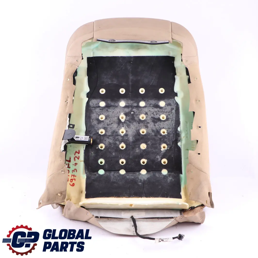 Heated Sport Front Left N/S Seat Backrest Cover Leather Beige to BMW X5 X6 E70 E71 with Part number 6973422 BMW X5 X6 E70 E71 Heated Sport Front Left N/S Seat Backrest Cover Leather Beige - SKU 6973422 - Part number 6973422
