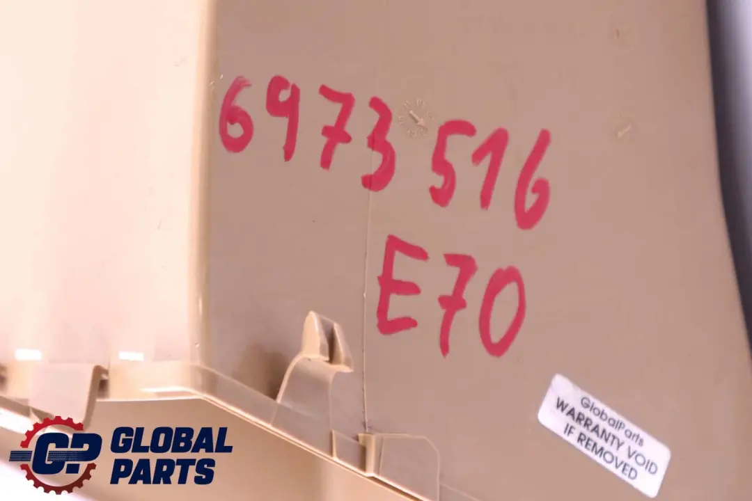 Consola Central Trasera Bandeja Insertable Beige 6963377 para BMW E70 con número de pieza 6973516 BMW E70 Consola Central Trasera Bandeja Insertable Beige 6963377 - SKU 6973516 - Número de pieza 6973516