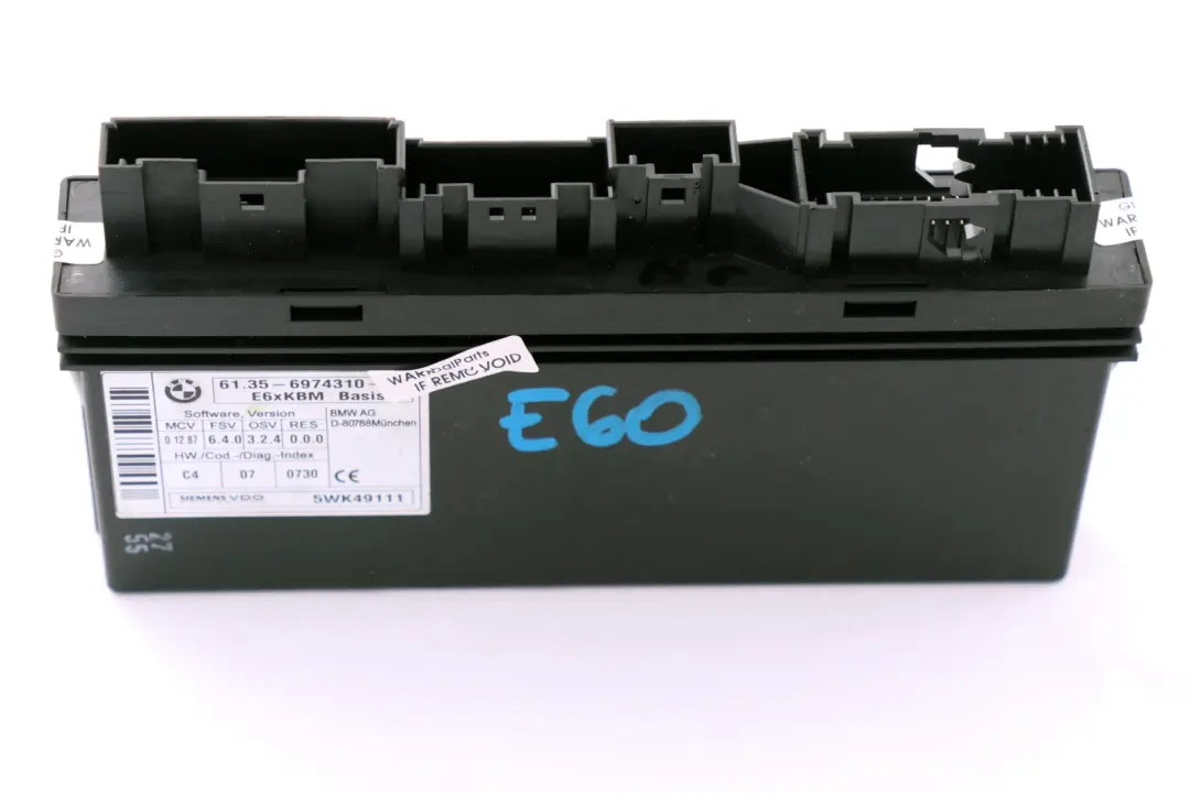 BMW 5 6 Series E60 E63 E64 Body Control Module ECU Control Unit - SKU 6974310 - Part number 6974310