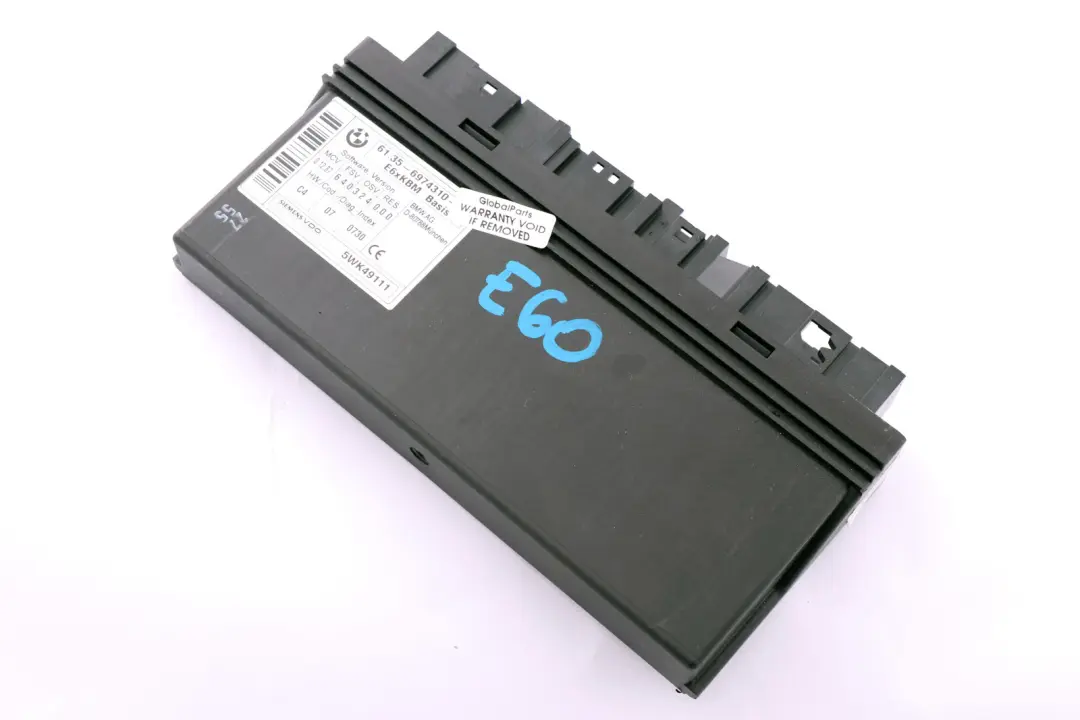 Body Control Module ECU Control Unit to BMW 5 6 Series E60 E63 E64 with Part number 6974310 BMW 5 6 Series E60 E63 E64 Body Control Module ECU Control Unit - SKU 6974310 - Part number 6974310