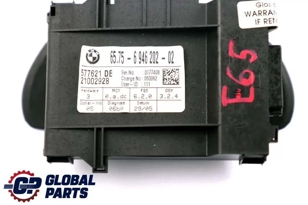 BMW 7 E65 E66 E67 Moduł sensor czujnik alarmu - SKU 6974372 - Numer Części 6974372