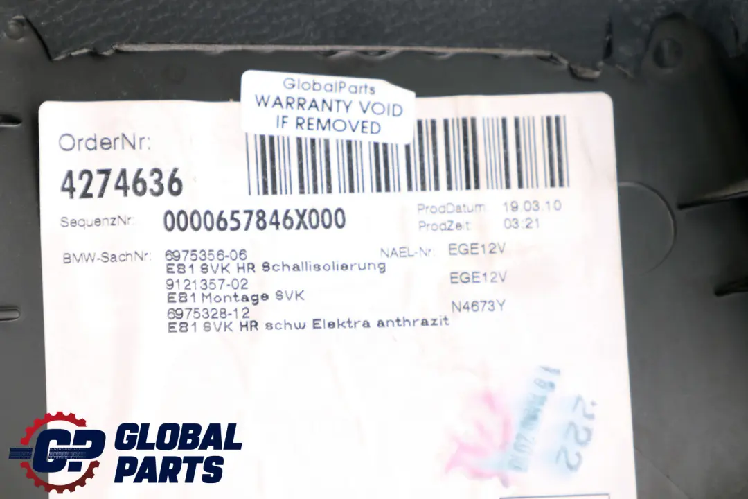 Tapicerka boczna prawy tył BMW 1 e81 - SKU 6975328 - Numer Części 6975328