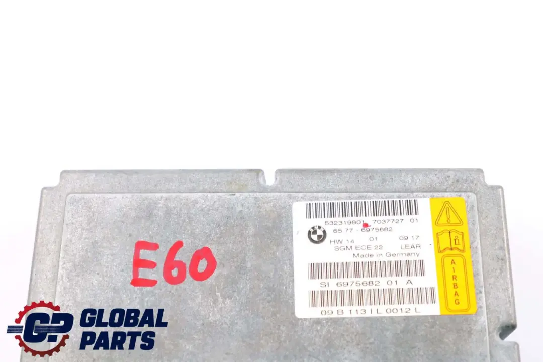 Airbag ECU Control Unit Gateway Module to BMW 5 Series E60 E61 with Part number 6975682 BMW 5 Series E60 E61 Airbag ECU Control Unit Gateway Module - SKU 6975682 - Part number 6975682