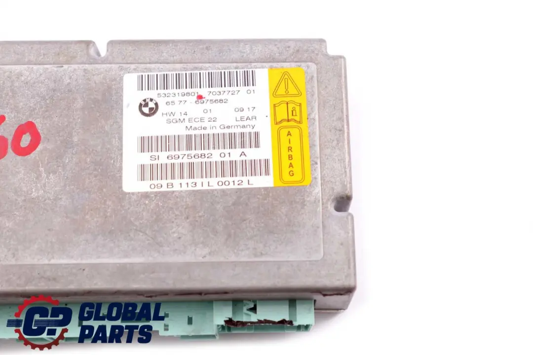Airbag ECU Control Unit Gateway Module to BMW 5 Series E60 E61 with Part number 6975682 BMW 5 Series E60 E61 Airbag ECU Control Unit Gateway Module - SKU 6975682 - Part number 6975682