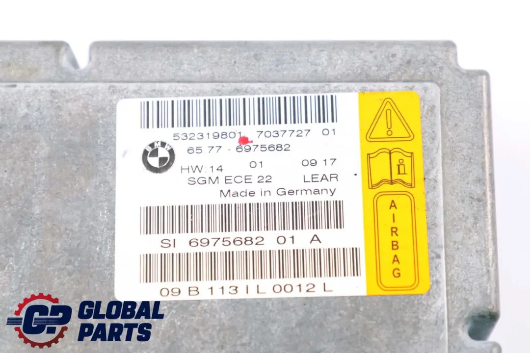 Airbag ECU Control Unit Gateway Module to BMW 5 Series E60 E61 with Part number 6975682 BMW 5 Series E60 E61 Airbag ECU Control Unit Gateway Module - SKU 6975682 - Part number 6975682
