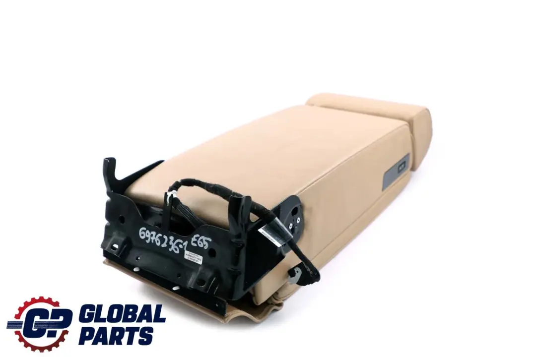 BMW 7 E65 E66 1 Rear Seat Armrest Headrest Console Leather Beige - SKU 6976236-1 - Part number 6976236