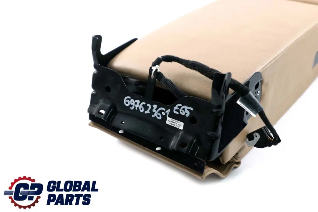 BMW 7 E65 E66 1 Rear Seat Armrest Headrest Console Leather Beige - SKU 6976236-1 - Part number 6976236