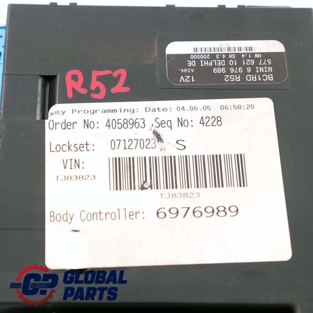 Body Control Unit Basic Module BC1RD pour Mini Cooper One R52 à propos du numéro de pièce 6982115 Mini Cooper One R52 Body Control Unit Basic Module BC1RD - SKU 6976989 - Numéro de pièce 6982115