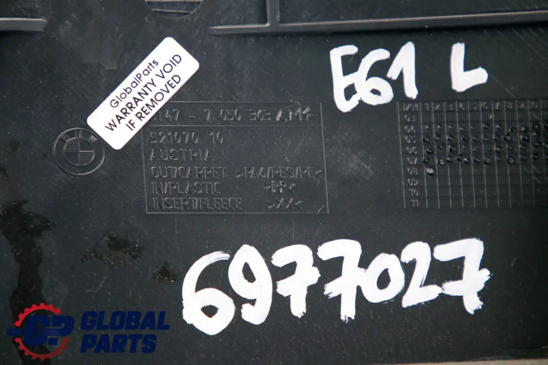 Verkleidung Gepäckraum Links Beige für BMW 5 er E61 Touring Kombi mit Teilenummer 6977027 BMW 5 er E61 Touring Kombi Verkleidung Gepäckraum Links Beige - SKU 6977027 - Teilenummer 6977027