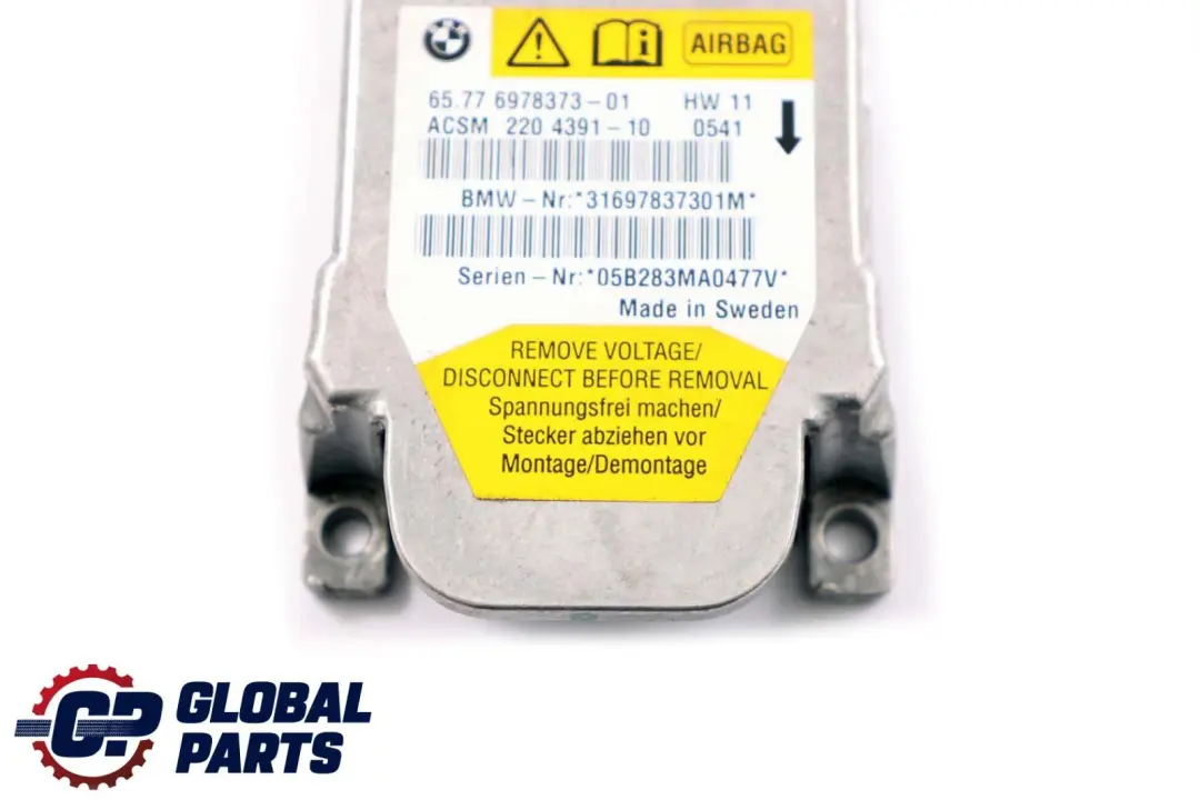 BMW 5 6 Z4 Series E60 E61 E63 E85 E86 ECU Control Unit Module Air Bag - SKU 6978373 - Part number 6978373