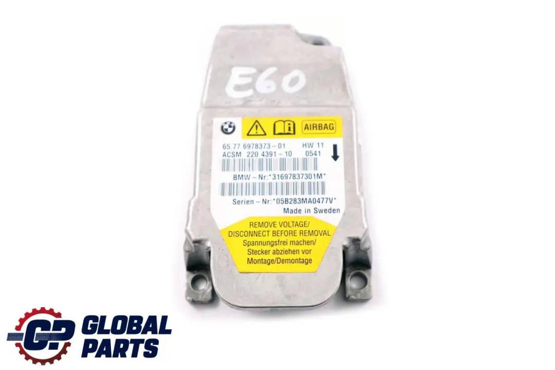 ECU Control Unit Module Air Bag to BMW 5 6 Z4 Series E60 E61 E63 E85 E86 with Part number 6978373 BMW 5 6 Z4 Series E60 E61 E63 E85 E86 ECU Control Unit Module Air Bag - SKU 6978373 - Part number 6978373