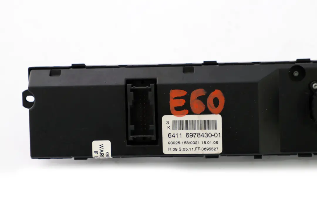 Basis Unità di controllo aria condizionata automatica per BMW E60 E61 con numero di parte 6978430 BMW E60 E61 Basis Unità di controllo aria condizionata automatica - SKU 6978430 - Numero di parte 6978430