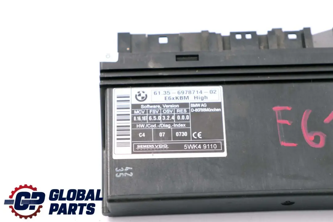 BMW E61 Karosseriesteuermodul ECU Einheit KBM High - SKU 6978714 - Teilenummer 6978714
