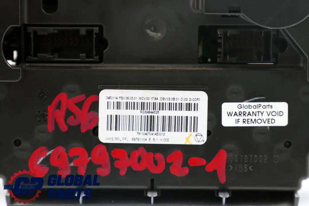 Mini R56 Aria condizionata riscaldatore unità di controllo interruttore - SKU 69797002-1 - Numero di parte 69797002