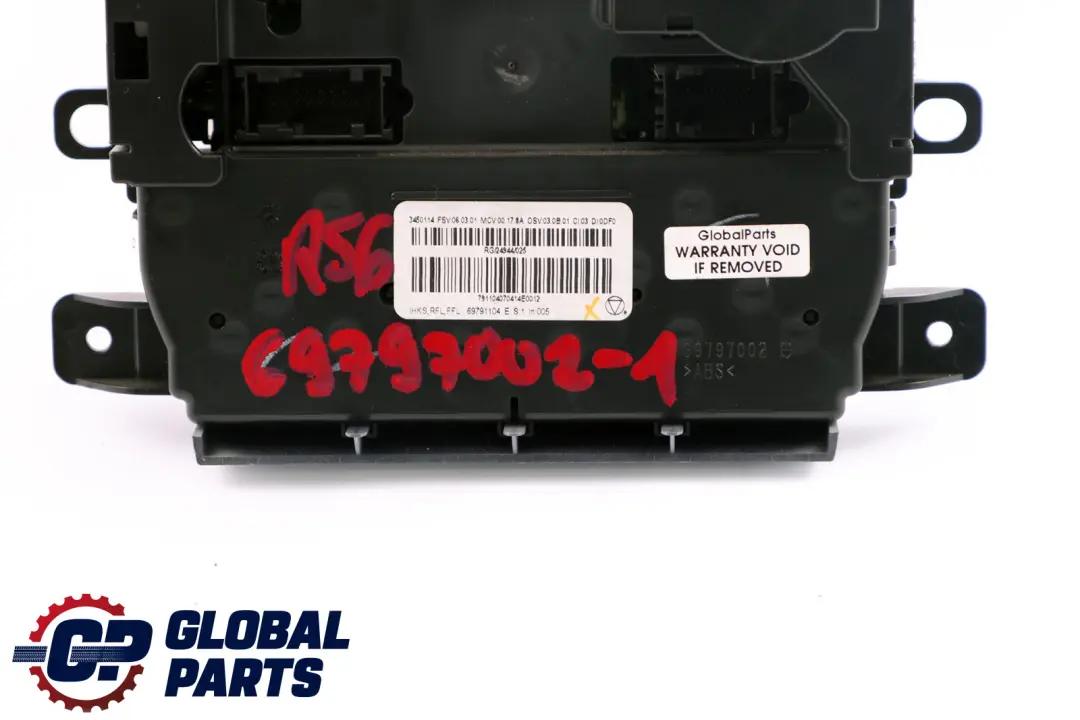Mini R56 Aria condizionata riscaldatore unità di controllo interruttore - SKU 69797002-1 - Numero di parte 69797002