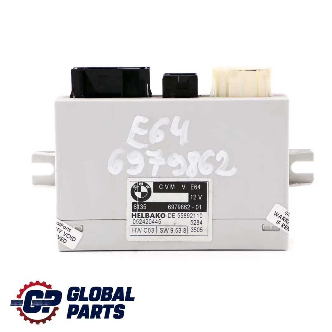 Folding Top Roof ECU Module to BMW 6 Series E64 Cabrio Convertible with Part number 6979862 BMW 6 Series E64 Cabrio Convertible Folding Top Roof ECU Module - SKU 6979862 - Part number 6979862