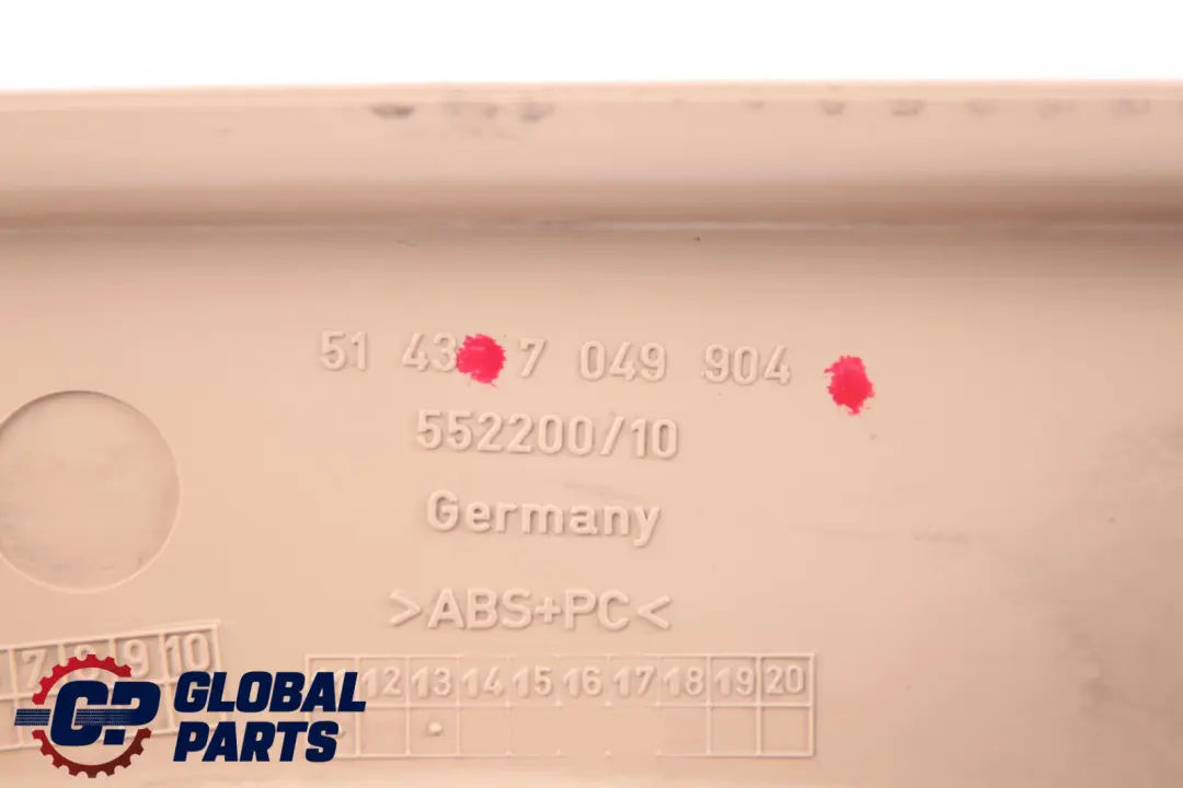 Trim Panel Column Cover Rear Right O/S Beige to BMW 5 Series E61 with Part number 7049904 BMW 5 Series E61 Trim Panel Column Cover Rear Right O/S Beige - SKU 6980014 - Part number 7049904