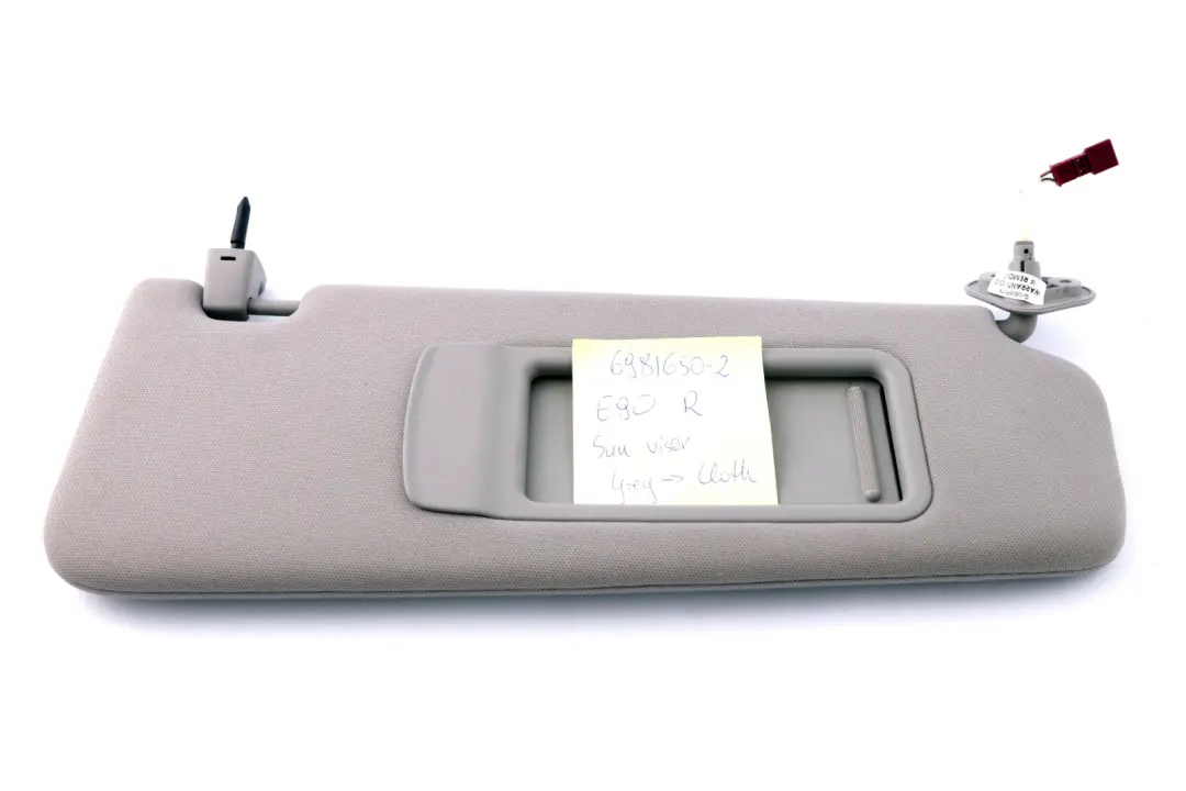 BMW 3 Series E90 E91 Right O/S Cloth Fabric Illuminated Sun Visor Mirror Grey - SKU 6981650-2 - Part number 6981650