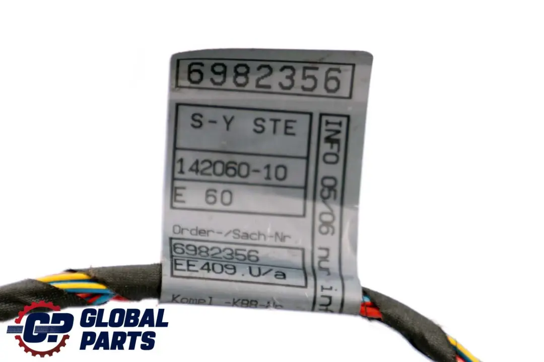 BMW 5 er E60 E61 Vorne Kabelsatz Beifahrerseite Hauptkabelbaum - SKU 6982356 - Teilenummer 6972577