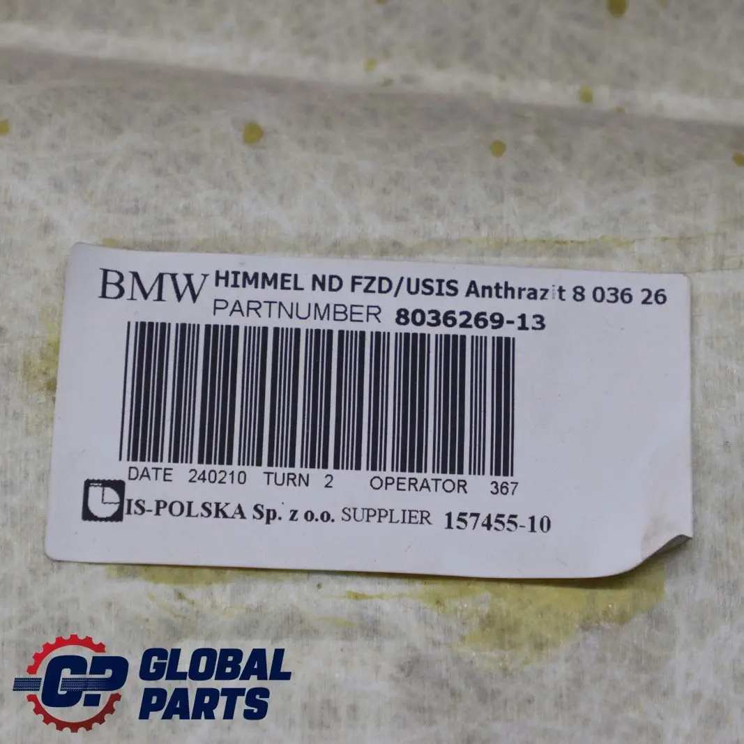 Headlining Roof Lining Black M Sport + Pillars Handles. to BMW 3 Series E91 Touring with Part number 6982762 BMW 3 Series E91 Touring Headlining Roof Lining Black M Sport + Pillars Handles. - SKU 6982762-2 - Part number 6982762