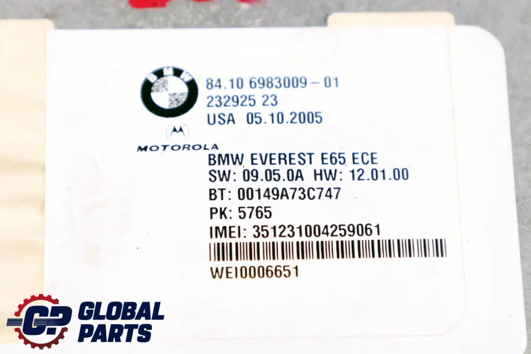 Moduł Telematics Bluetooth do BMW E61 E65 E70 E90 o numerze 6983009 BMW E61 E65 E70 E90 Moduł Telematics Bluetooth - SKU 6983009 - Numer Części 6983009