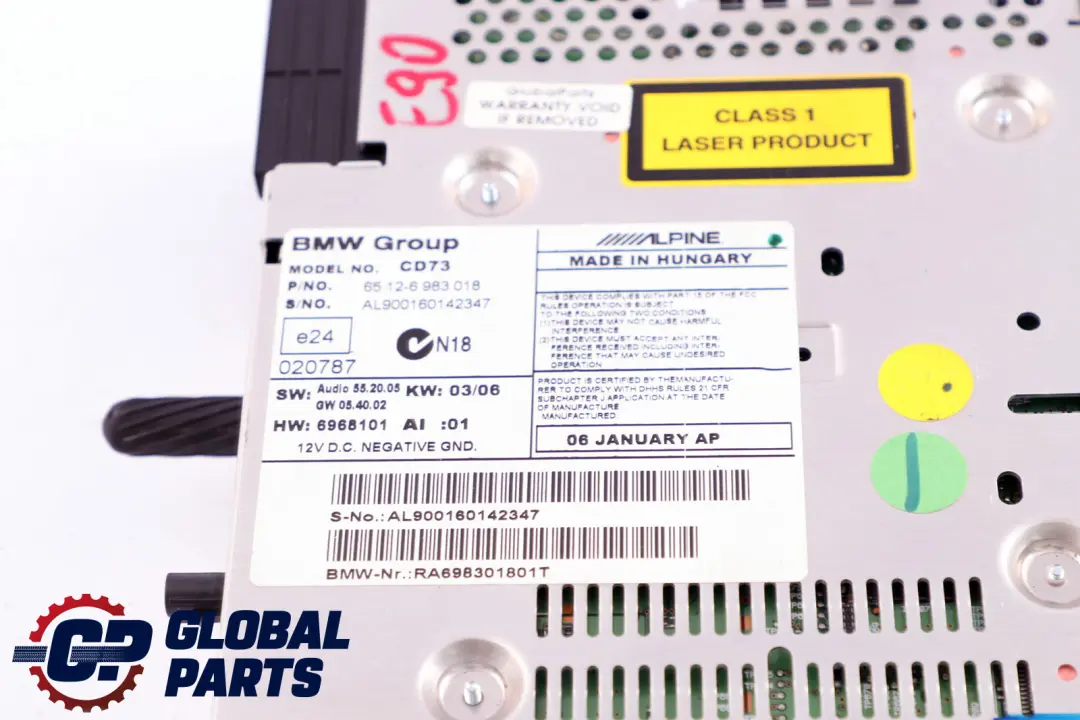 BMW E90 Radio Reproductor de CD Profesional - SKU 6983018 - Número de pieza 65126983018