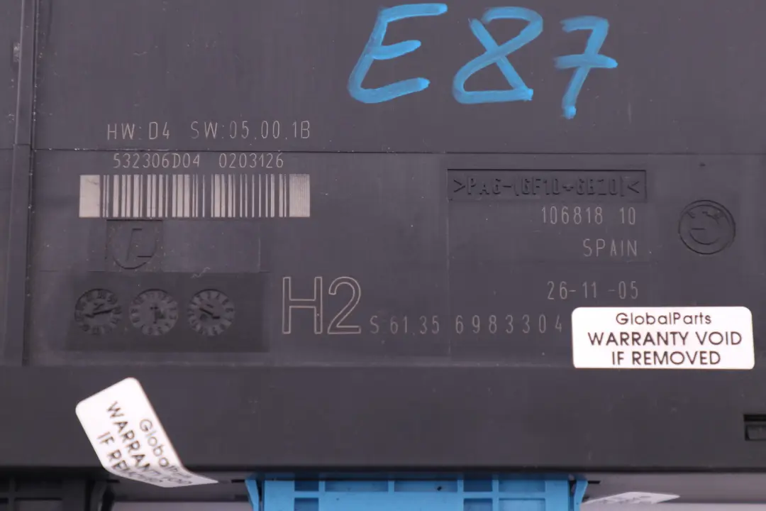  *BMW 1 er E87 ECU Karosseriesteuergerät Einheit H2 PL2 JBBFE - SKU 6983304 - Teilenummer 6983304