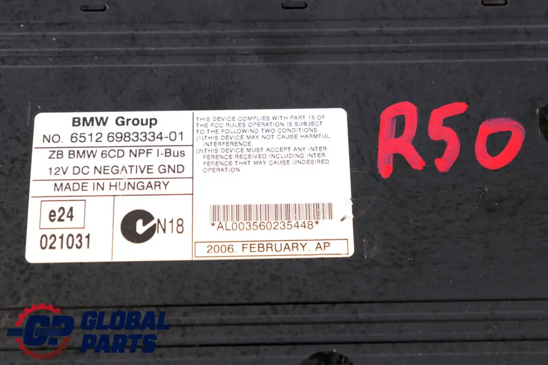 Changeur CD 6 Disques R50 R53 Sans Chargeur pour Mini à propos du numéro de pièce 6983334 Mini Changeur CD 6 Disques R50 R53 Sans Chargeur - SKU 6983334 - Numéro de pièce 6983334