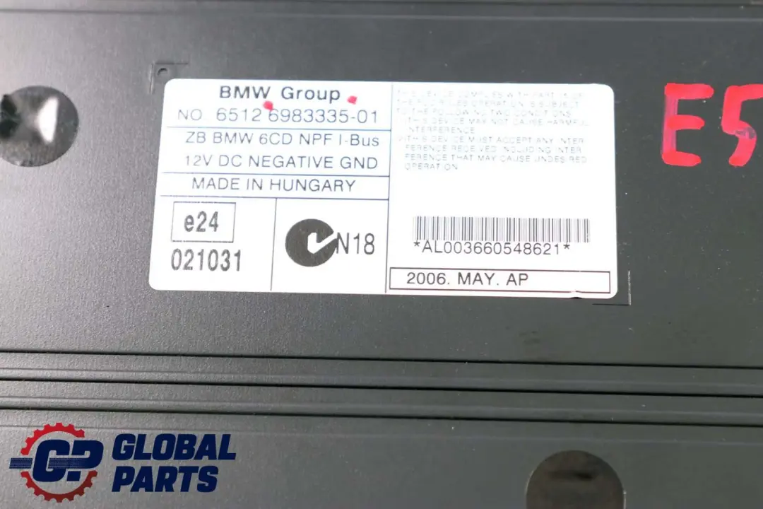 6-disc CD Changer Without Magazine BMW 3 5 X5 Series E39 E46 E53 - SKU 6983335 - Part number 6983335