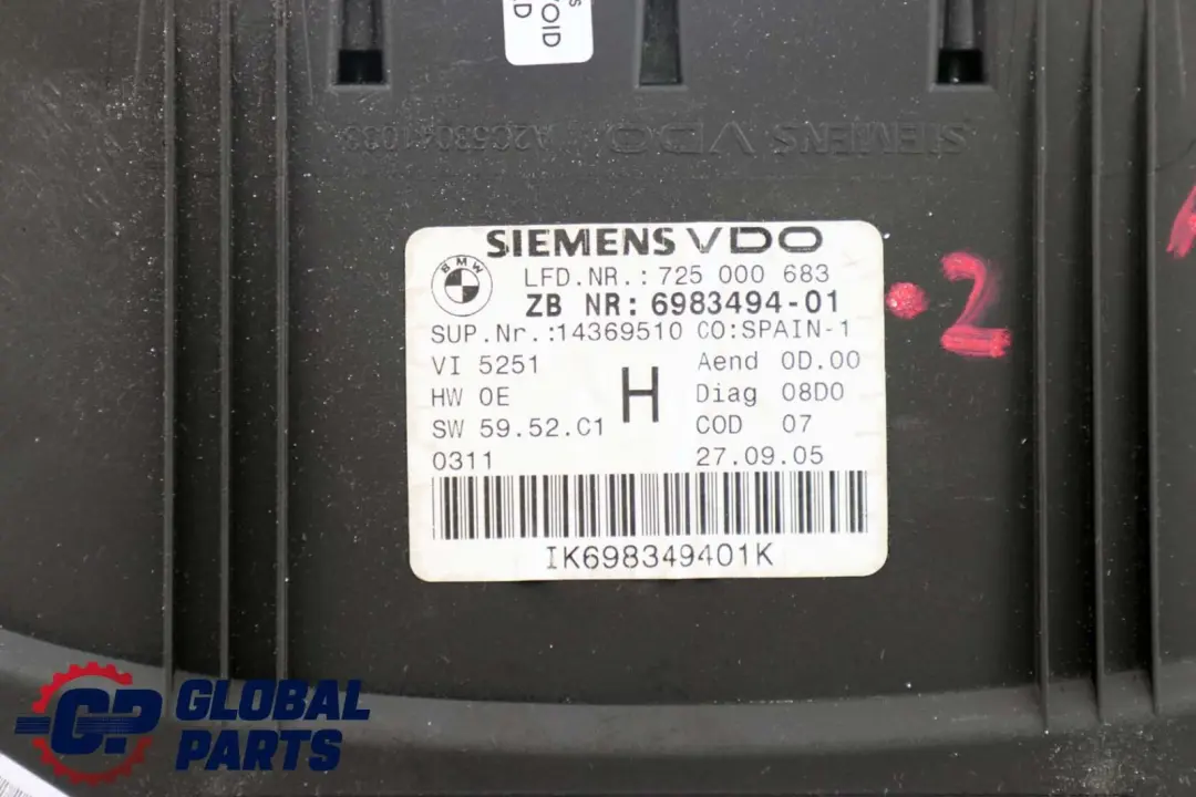 Instrument Cluster Speedo Clocks to BMW 3 X1 Series 2 E84 E90 E91 Petrol with Part number 6983494 BMW 3 X1 Series 2 E84 E90 E91 Petrol Instrument Cluster Speedo Clocks - SKU 6983494-2 - Part number 6983494