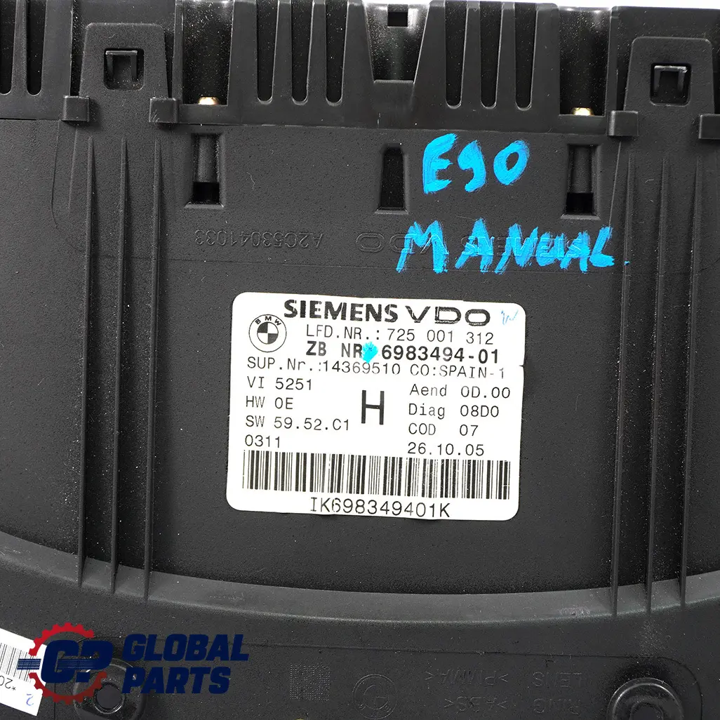 Instrument Cluster Speedo Clocks to BMW 3 X1 Series E84 E90 E91 LCI Petrol with Part number 6983494 BMW 3 X1 Series E84 E90 E91 LCI Petrol Instrument Cluster Speedo Clocks - SKU 6983494 - Part number 6983494