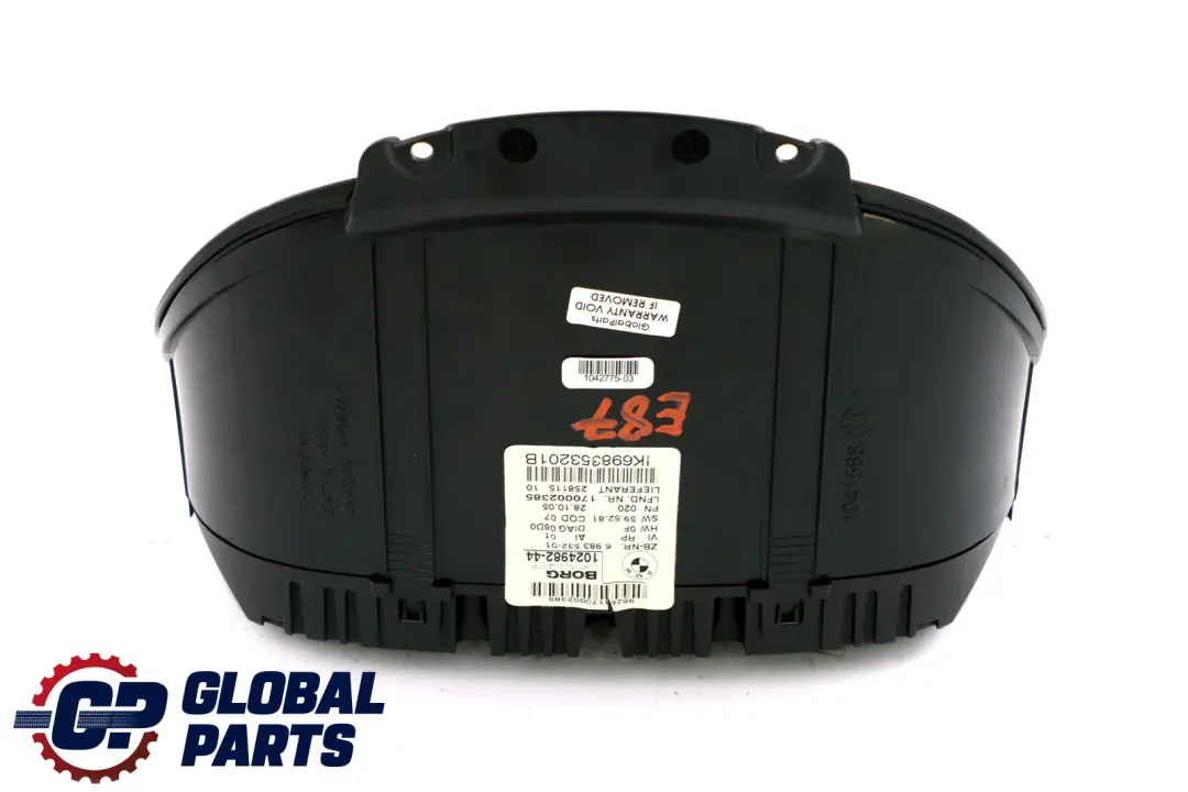 BMW 1 SERIES E81 E82 E87 Diesel Instrument Cluster Speedo Clocks Manual - SKU 6983532 - Part number 62106983532