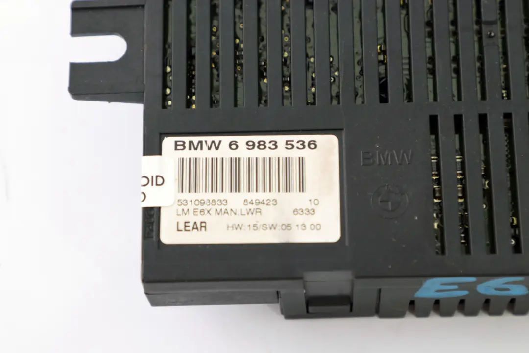 Modulo unità di controllo luci LCM LM E6X MAN. LWR Lear per BMW E60 con numero di parte 6983536 BMW E60 Modulo unità di controllo luci LCM LM E6X MAN. LWR Lear - SKU 6983536 - Numero di parte 6983536