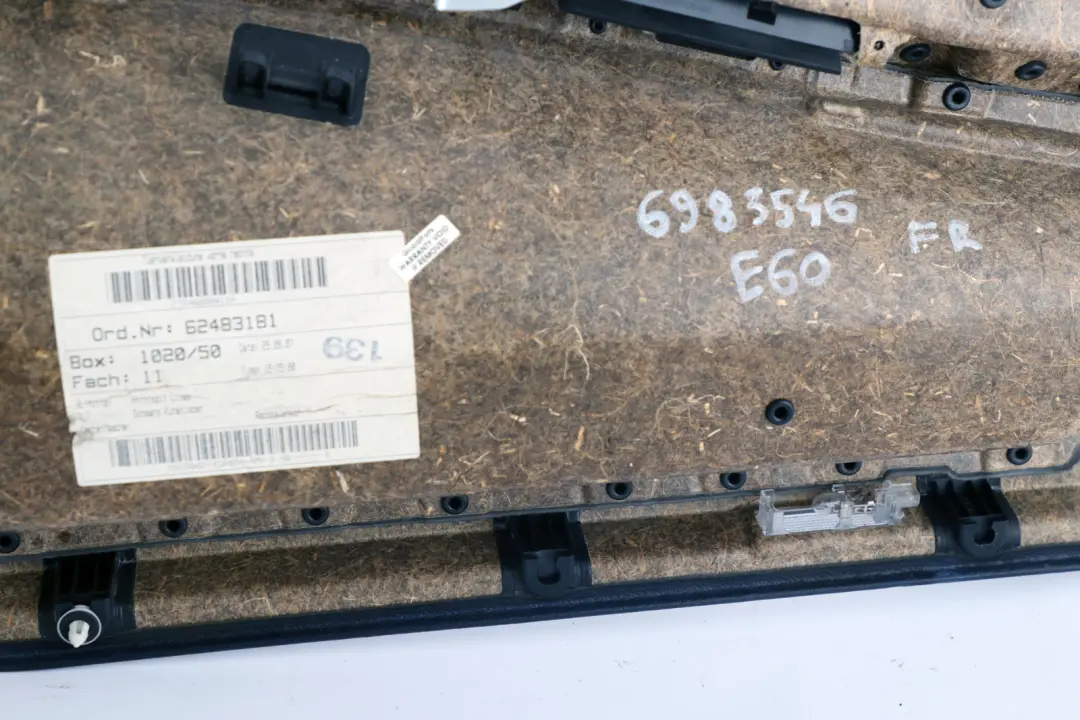 Front Right O/S Door Lining Card Trim Panel Cloth to BMW 5 Series E60 E61 LCI with Part number 6983546 BMW 5 Series E60 E61 LCI Front Right O/S Door Lining Card Trim Panel Cloth - SKU 6983546 - Part number 6983546