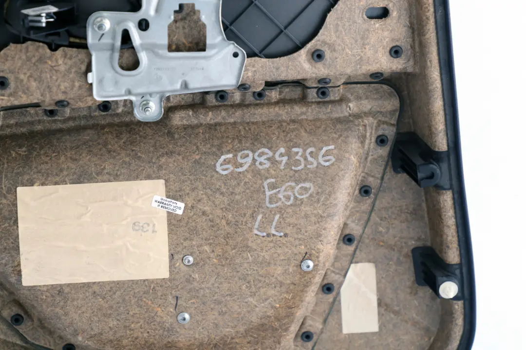 Door Lining Card Trim Panel Cloth Fabric Rear Right O/S to BMW 5 Series E60 E61 LCI with Part number 6984356 BMW 5 Series E60 E61 LCI Door Lining Card Trim Panel Cloth Fabric Rear Right O/S - SKU 6984356 - Part number 6984356