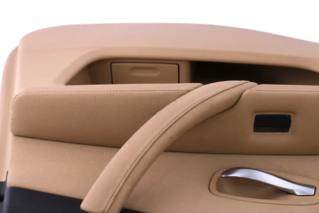 Left N/S Door Card Lining Cloth Panel Beige to BMW 5 Series E60 E61 LCI Rear with Part number 6984357 BMW 5 Series E60 E61 LCI Rear Left N/S Door Card Lining Cloth Panel Beige - SKU 6984357 - Part number 6984357