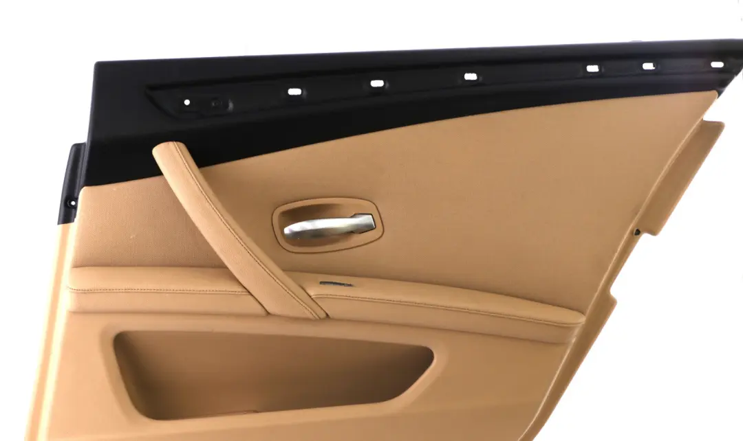 Right O/S Door Card Lining Cloth Panel Beige to BMW 5 Series E60 E61 LCI Rear with Part number 6984358 BMW 5 Series E60 E61 LCI Rear Right O/S Door Card Lining Cloth Panel Beige - SKU 6984358 - Part number 6984358
