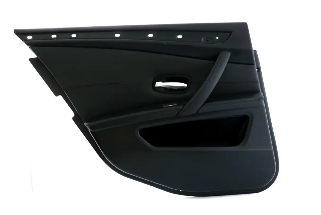 BMW 5 Series E60 E61 LCI 1 Rear Left N/S Door Card Lining Leather Panel Black - SKU 6984389-1 - Part number 6984389