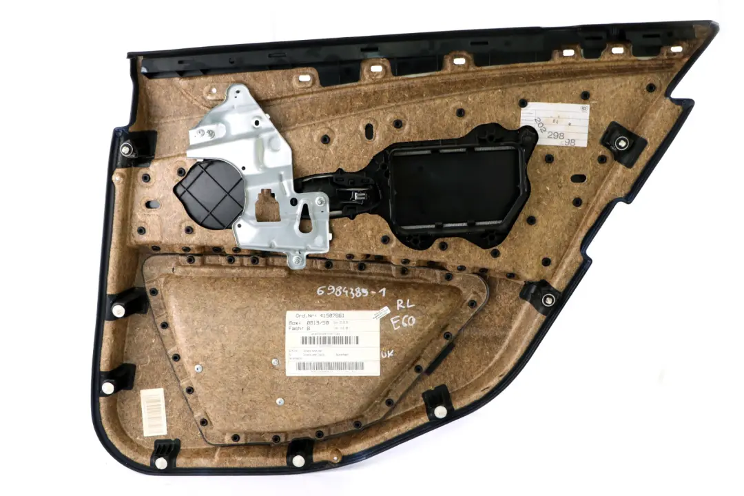 Left N/S Door Card Lining Leather Panel Black to BMW 5 Series E60 E61 LCI 1 Rear with Part number 6984389 BMW 5 Series E60 E61 LCI 1 Rear Left N/S Door Card Lining Leather Panel Black - SKU 6984389-1 - Part number 6984389