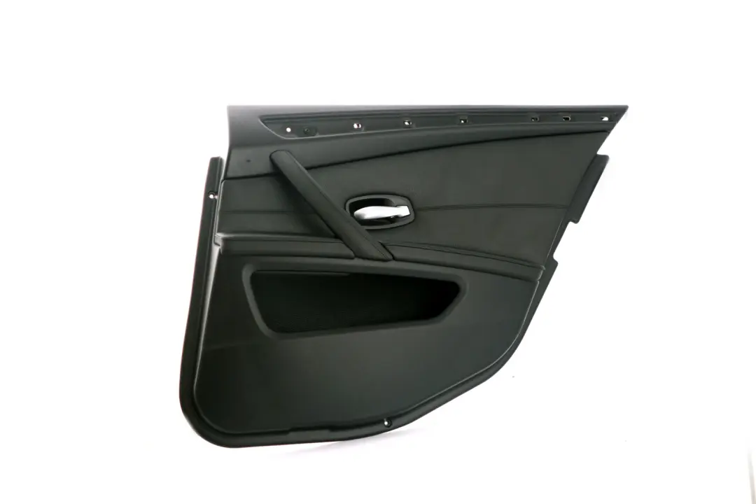 BMW 5 Series E60 E61 LCI Rear Right O/S Door Card Lining Leather Panel Black - SKU 6984390 - Part number 6984389